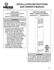 Empire Heating Systems FAW55SPPXLP-2 Installation Instructions And Owner's Manual