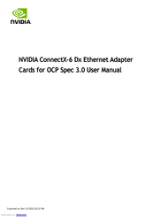 Nvidia ConnectX-6 Dx MCX623436AN-CDAB User Manual
