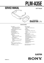 Sony Glasstron PLM-A35E Service Manual