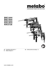 Metabo KHE D-26 Operating Instructions Manual