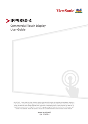 ViewSonic IFP9850-4 User Manual