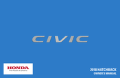 Honda CIVIC HATCHBACK 2018 Owner's Manual