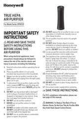 Honeywell HPA030B Manual