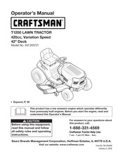 Craftsman T1200 Operator's Manual