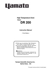 Yamato DR 200 Instruction Manual