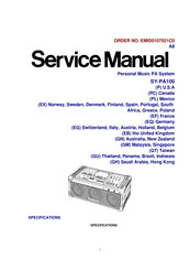 Panasonic SY-PA100 Service Manual