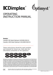 Dimplex Cassette 1000 Retail Optimyst Operating Instructions Manual