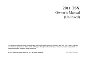 Honda TSX 2011 Owner's Manual