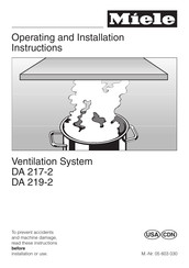 Miele DA 219-2 Operating And Installation Instructions