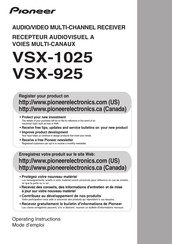 Pioneer VSX-925 Operating Instructions Manual