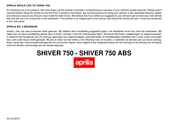 APRILIA SHIVER 750 ABS 2010 Manual