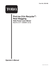 Toro ProLine 21in Recycler Rear-Bagging Operator's Manual