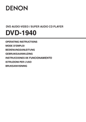 Denon DVD-1940 Operating Instructions Manual