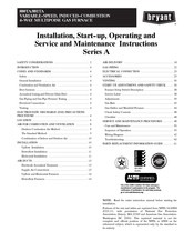 Bryant 881TA60110C21 Installation, Start-Up, Operating And Service And Maintenance Instructions