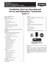 Bryant 821T Installation, Start-Up, Operating And Service And Maintenance Instructions