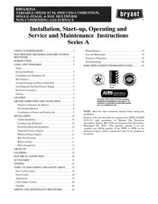 Carrier 820SA Installation, Start-Up, Operating And Service And Maintenance Instructions