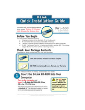 D-Link DWL-650 Quick Installation Manual