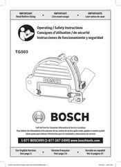 Bosch TG503 Operating/Safety Instructions Manual
