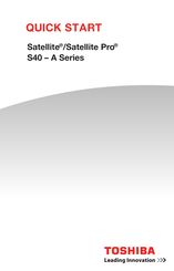 Toshiba Satellite Pro S40-A Series Quick Start Manual