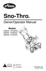 Ariens SNO-THRO 932140 - ST5520E Owner's/Operator's Manual