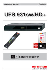 Kathrein UFS 931sw/HD+ Operating Manual