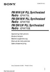 Sony ICF-M770L Operating Instructions Manual