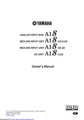 Yamaha AI8-MLAD8 Owner's Manual