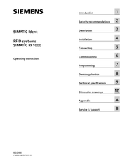 Siemens SIMATIC RF1000 Series Operating Instructions Manual