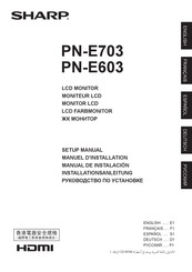 Sharp PN-E703 Setup Manual