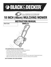 Black & Decker Lawn Hog MM575 Instruction Manual