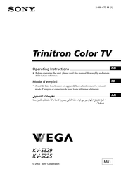 Sony Trinitron WEGA KV-SZ29 Operating Instructions Manual
