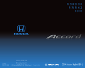 Honda Accord Hybrid EX-L 2014 Technology Reference Manual