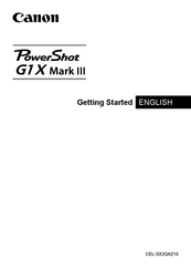 Canon PowerShot G1 X Mark III Getting Started