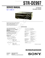 Sony STR-DE997 - Fm Stereo/fm-am Receiver Service Manual