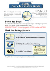 D-Link AirPlus G DP-G321 Quick Installation Manual