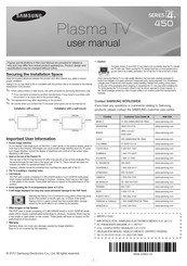 Samsung PL43E450 User Manual