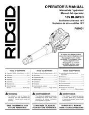 RIDGID R01601 Operator's Manual