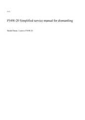 Lenovo ThinkVision P34w-20 WQHD Simplified Service Manual