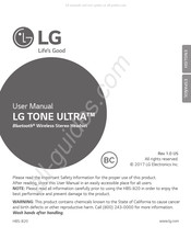 LG TONE ULTRA BS-820 User Manual
