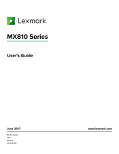 Lexmark MX810dfe User Manual