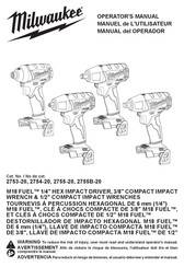 Milwaukee 2755B-20 Operator's Manual