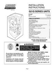 Lennox G21Q Series Installation Instructions Manual