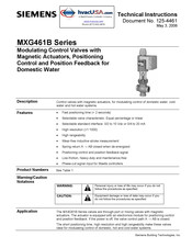 Siemens MXG461B25-8 Technical Instructions
