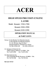 Acer Dynamic 1760S Operation Manual