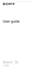 Sony Xperia SL User Manual