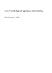 Lenovo ThinkVision T22i-20 Simplified Service Manual