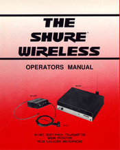 Shure W10BT Operator's Manual