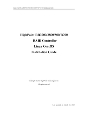Highpoint RR3700 Series Installation Manual