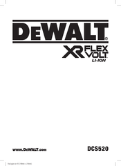 DeWalt XR FLEXVOLT DCS520T2-QW Original Instructions Manual