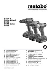 Metabo BS 18 Quick Original Instructions Manual